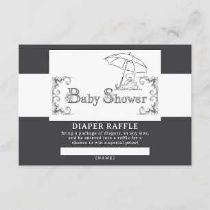 Artsy Baby Shower Diaper Raffle Enclosure Card