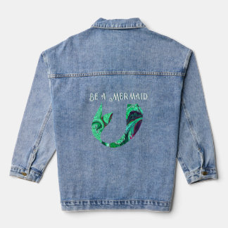 Artsy Be a Mermaid Fish Tail  Denim Jacket