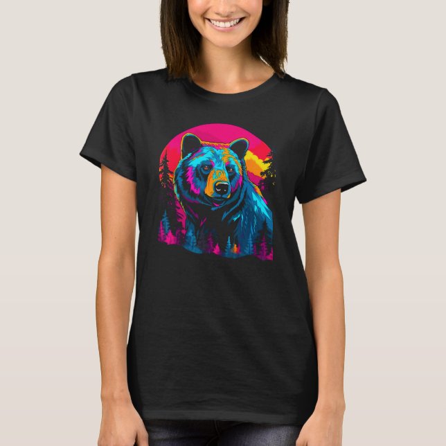 Artsy Bear Face Spirit Animal T-Shirt (Front)