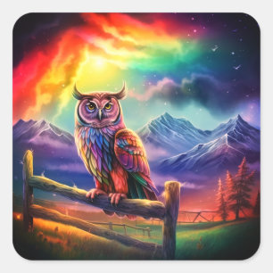 Artsy Bird Square Sticker