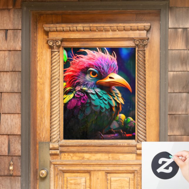 Artsy Bird Window Cling (Home Door)