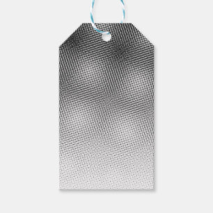 Artsy Black and White Moiré Pattern Classic Round  Gift Tags