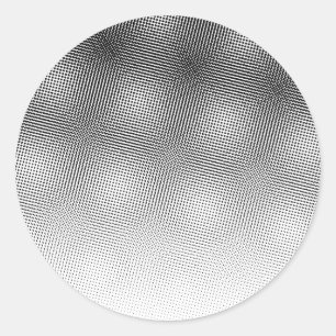 Artsy Black and White Moiré Pattern Classic Round Sticker