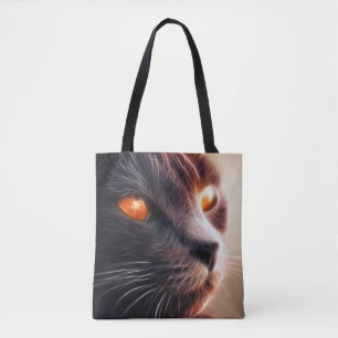 Artsy Black Cat Tote Bag