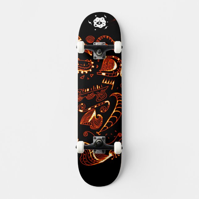 Artsy Black Orange Skateboard (Front)