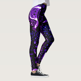 Artsy Black Purple Leggings