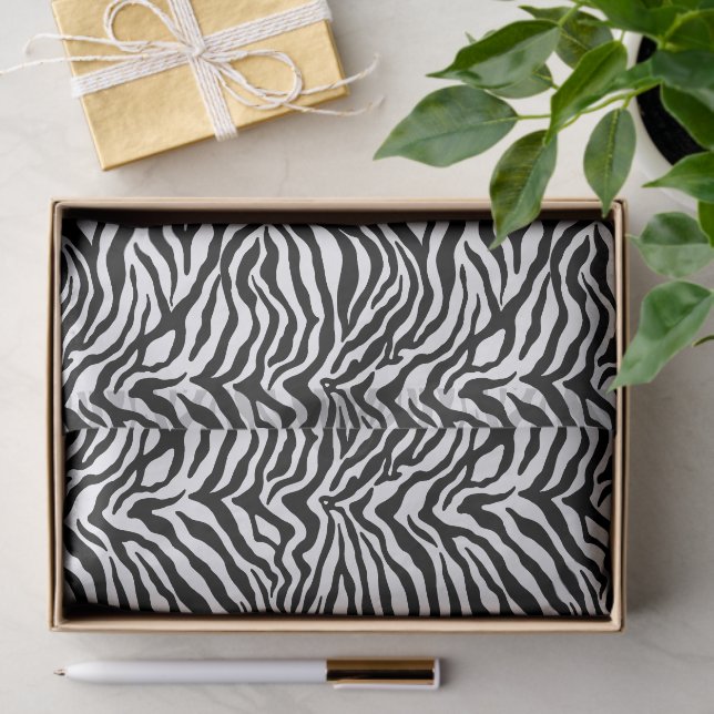 Artsy Black White Funky Zebra Print Pattern Tissue Paper (Gift)