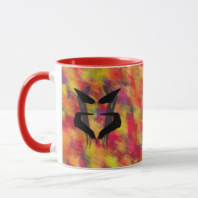 Artsy Blue Psychiatrist Rorschach Blot  Mug (Left)