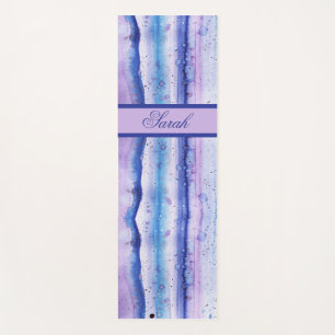 Artsy Blue White Lavender Watercolor Streaks  Yoga Mat