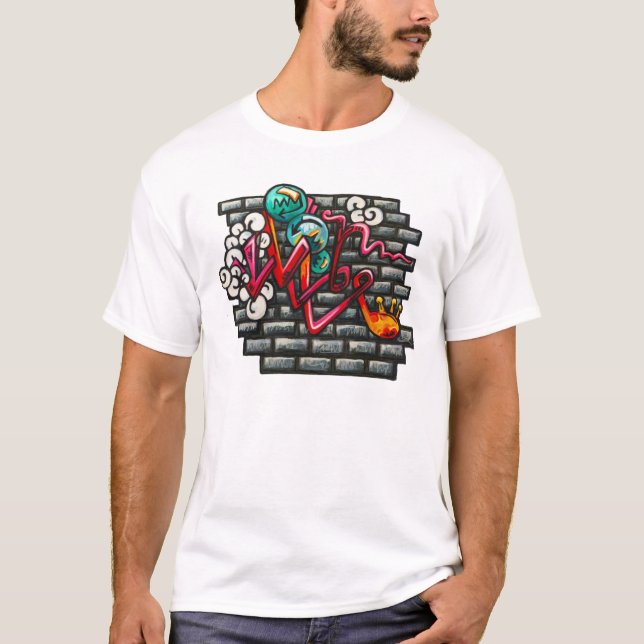 Artsy Brick Wall and Graffiti T-Shirts (Front)