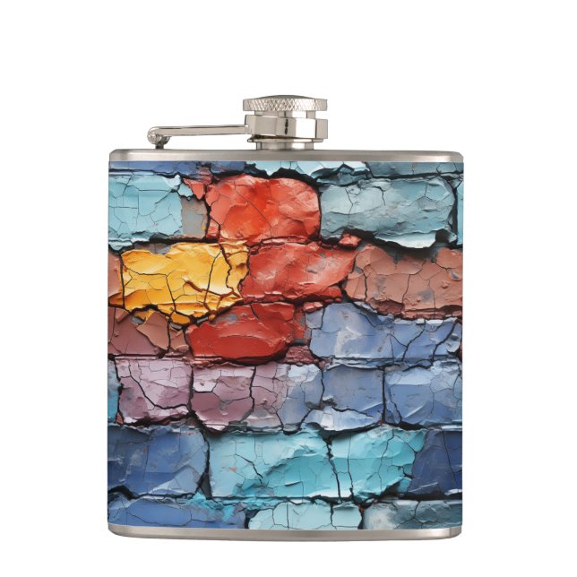 Artsy Brick Wall Hip Flask (Front)