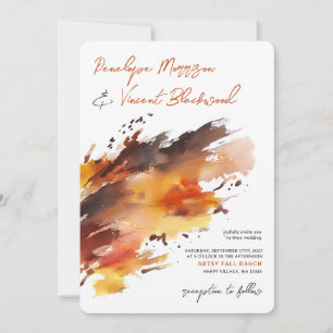 Artsy Brush Stroke Fall Invitation