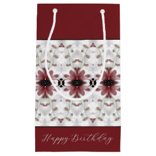 Artsy Burgundy Floral Small Gift Bag