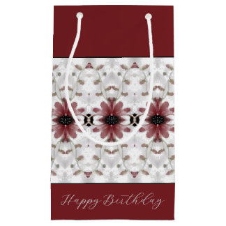 Artsy Burgundy Floral Small Gift Bag