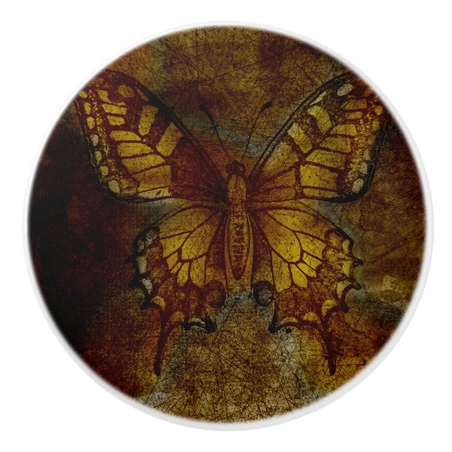 Artsy Butterfly Ceramic Knob (Front)