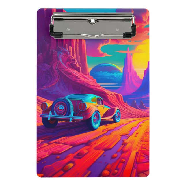 Artsy Car Scene Mini Clipboard (Front)