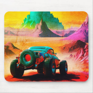 Artsy Car Scene Mouse Mat