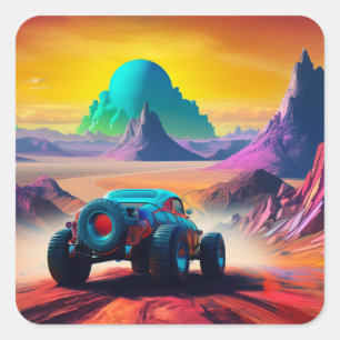 Artsy Car Square Sticker