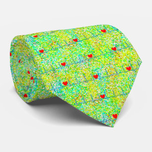 Artsy Cardiac Rhythm citrus Tie