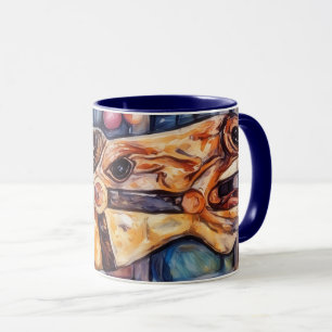 Artsy Carousel Horse Head Art Mug Cup
