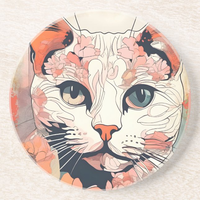 Artsy Cat Coaster (Front)