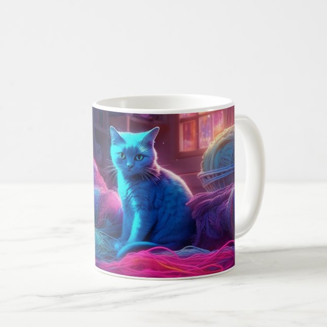 Artsy Cat Coffee Mug (Front Right)