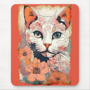Artsy Cat Mouse Mat
