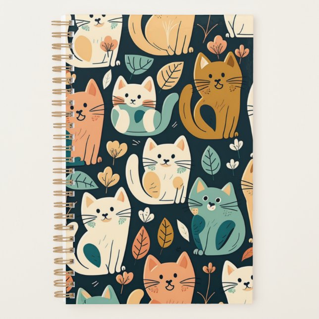 Artsy Cat Pattern Cute Planner (Front)