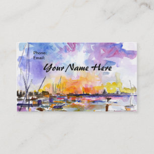Artsy Charleston Watercolor Business Card by Ginet