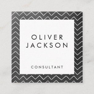 Artsy Chevron Pattern Square Business Card