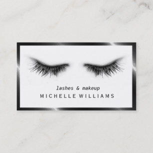 Artsy Chic Black & White Eyelashes Designer Business Card