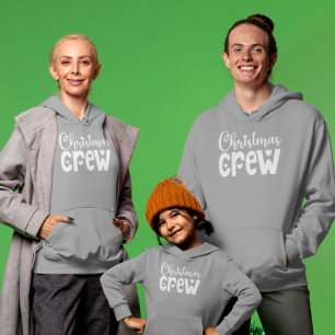 Artsy Christmas Crew Hearts White Typography
