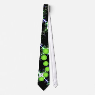 Artsy City Urban Black & Lime Mens Tie