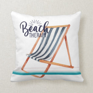 Artsy Coastal Beach therapy dbl-sided white  Cushion