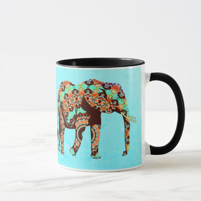 Artsy Colourful Elephant Coffee Mug (Right)
