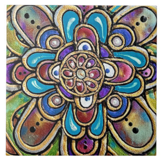 Artsy Country Flower Tile