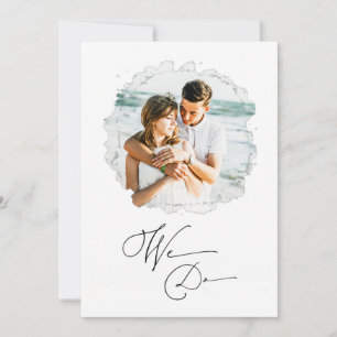 *~* Artsy Couple PHOTO RSVP + QR AR6 Wedding Invi Invitation