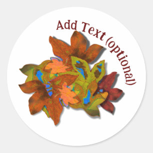 Artsy Creative Fall Leaves Classic Round Sticker