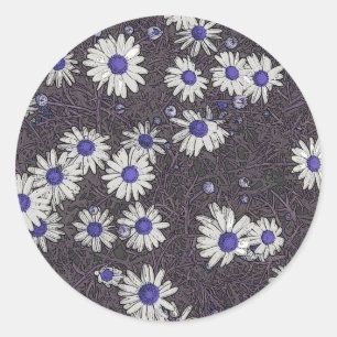 Artsy Daisies Classic Round Sticker