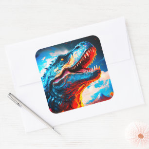Artsy Dinosaur Square Sticker