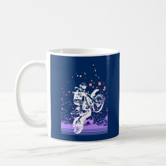 Artsy Dirt Bike Coffee Mug (Left)