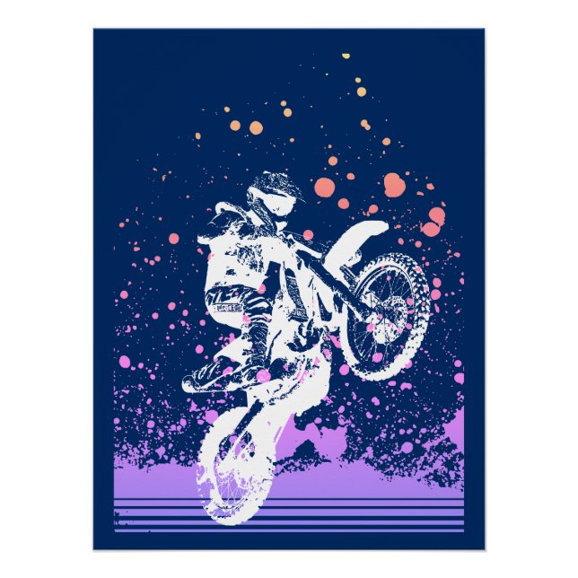 Artsy Dirt Bike Poster (Front)