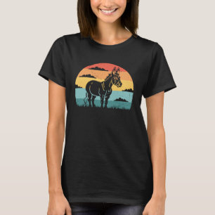 Artsy Donkey Retro & Vintage Sunset Donkey T-Shirt