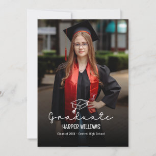Artsy Doodles Editable Colour Graduation Invitatio Invitation