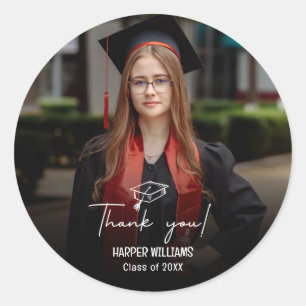 Artsy Doodles Graduation Thank You Classic Round Sticker