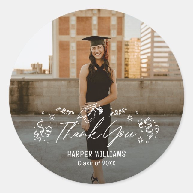Artsy Doodles Graduation Thank You Stickers (Front)