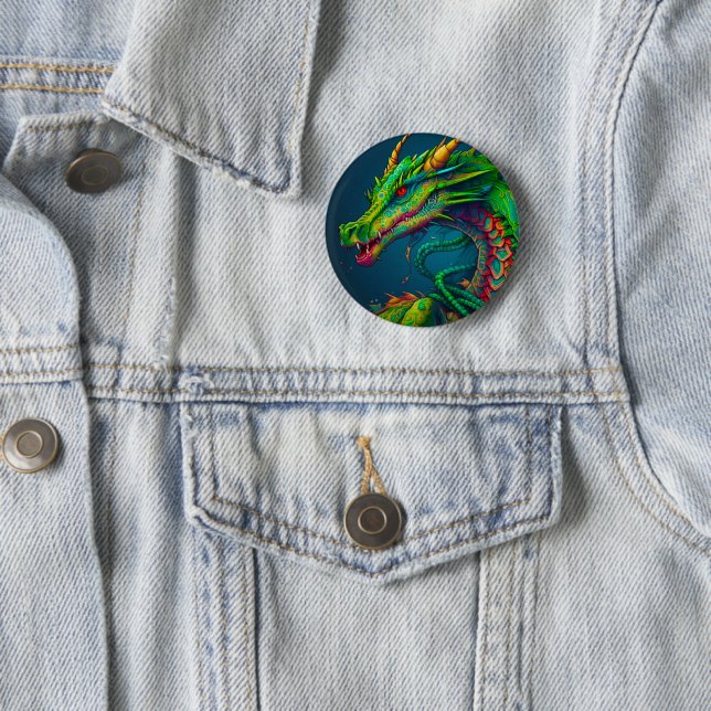 Artsy Dragon 6 Cm Round Badge (In Situ)