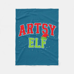 Artsy Elf Christmas Family Matching Group Xmas Act Fleece Blanket