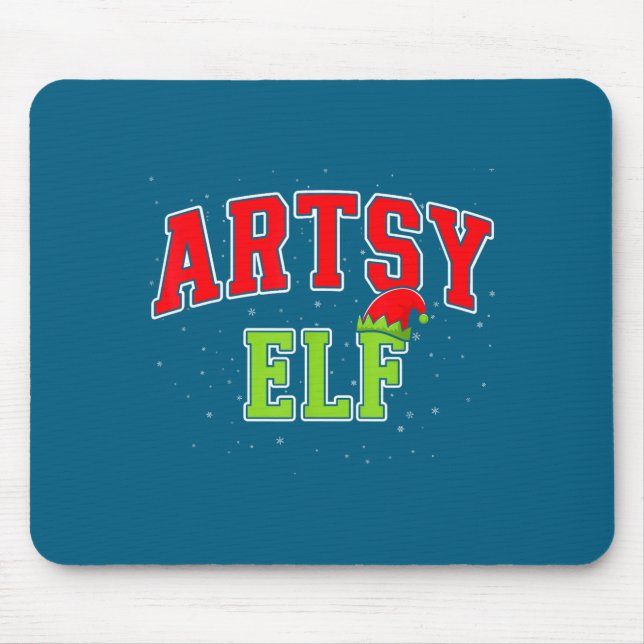 Artsy Elf Christmas Family Matching Group Xmas Act Mouse Mat (Front)
