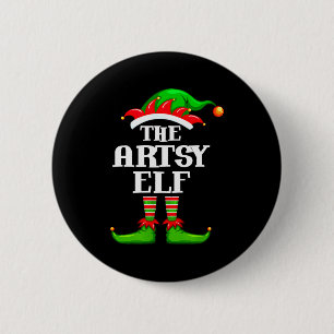 Artsy Elf Matching Family Group Christmas Party Py 6 Cm Round Badge